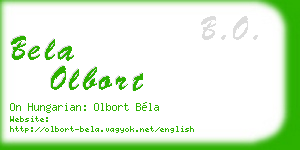 bela olbort business card